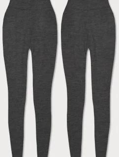 Tmavě šedé hrubší bavlněné legíny (YW01002-A2)