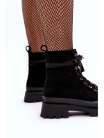 Botky Trapery Dámské Šněrovací Černé Gordts