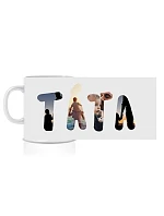 Personalizovaný klasický bílý keramický hrníček 300 ml máma/táta/babi/děda z fotek
