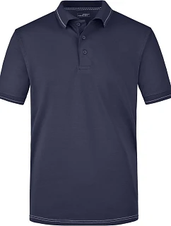 Daiber JN 569 Pánské žerzejové elastické polo 02.0569 navy/white