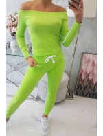 Sada s dvojitým lemováním v neonově zelené barvě