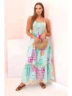 Dámské bavlněné šaty s barevným vzorem mincovna