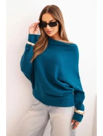 Dámský asymetrický viskózový svetr netopýří mořský