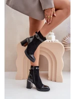 Dámské Boty Zateplené Na Podpatku Černé D&A MR880-085