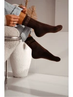 Dámské ponožky Půlfroté UNIQUE Bezškrtové MOON Čokoládové