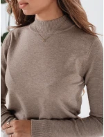 Dámský svetr s polovičním rolákem TARLENA beige FashionStreet MY2484 Dámský svetr s polovičním rolákem TARLENA beige FashionStreet MY2484