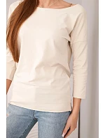 Dámská halenka s lodičkovým výstřihem světle béžová