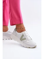 Dámské kožené lehké sportovní boty béžové Eleonori