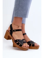 Dámské sandály na podpatku z eko kůže černé Assames