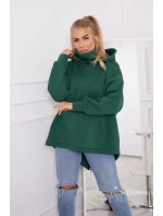 Zateplená mikina se zipem na zádech tmavě zelená