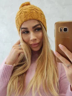 Fleecová čepice Waleria K307 hořčicová