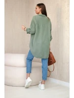 Bavlněná mušelínová košile oversize khaki