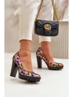 Kožené Lodičky Na Podpatku Maciejka 02629-39 Multikolor