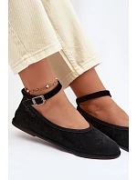 Baleríny z přírodního semiše Big Star TT274212 Černé