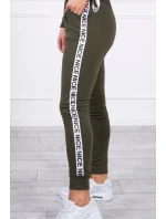 Sada s ozdobnými khaki stuhami