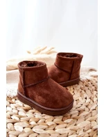 Dětské Teplé Sněhule Semišové Hnědé Gooby