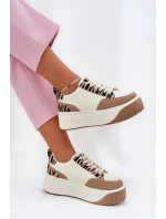 Dámské tenisky na masivní platformě Zebra Bežové Tamorniel