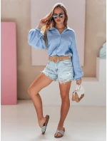 Dámské džínové šortky s páskem FOREVER ON modré FashionStreet SY0483 Dámské džínové šortky s páskem FOREVER ON modré FashionStreet SY0483