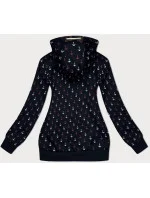 Černá teplá rozepínací mikina se vzorem kotev (2307)