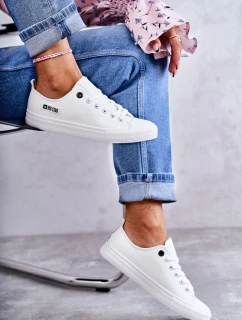 Dámské nízké kožené tenisky Big Star KK274010 Bílé