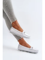 Bílé Dámské Kožené Mokasíny S Ozdobou S.Barski LR339 Bílé Dámské Kožené Mokasíny S Ozdobou S.Barski LR339