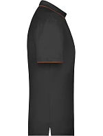Daiber JN 728 Pánské piqué polo s kontrastní légou 02.0728 black/orange