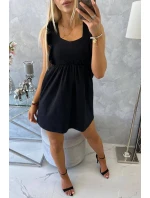 Šaty s volánky na bocích černé