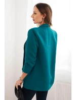 Dámská sako bez zapínání s podšívkou S/M mořská