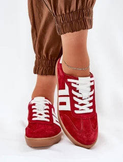 Sneakersy Sportovní Boty Semišové Červené Vinceza 79517