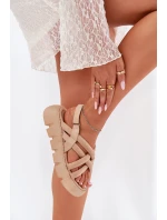 Dámské Sandály Na Platformě S Pásky Beżowe Filamira