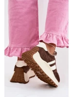 Semišové tenisky na masivní platformě D&A GR61-5986 Čokoládové