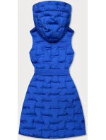 Dlouhá dámská vesta v chrpové barvě s páskem (JIN217)