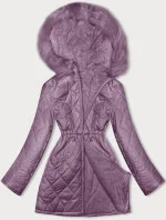 Růžová oboustranná dámská prošívaná bunda - kožíšek (H-897-38)