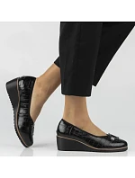 Černé kožené lodičky Filippo DP7661/26 BK na podpatku