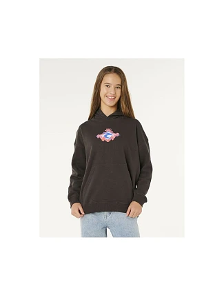 Dívčí mikina RIP CURL Sunshine Squad Hood – Girl, černá Dívčí mikina RIP CURL Sunshine Squad Hood – Girl, černá