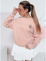 Dámská oversize mikina s výšivkou SOFTSLON růžová FashionStreet BY1432