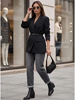 Dámské džíny Mom Fit s vysokým pasem, šedé, FashionStreet UY3114 Dámské džíny Mom Fit s vysokým pasem, šedé, FashionStreet UY3114