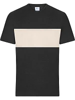Daiber 8049 Tričko z bio bavlny "Colour-Block" 02.8049 black/sandstone