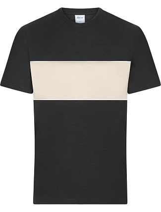 Daiber 8049 Tričko z bio bavlny "Colour-Block" 02.8049 black/sandstone