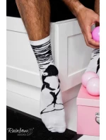 Duhové ponožky se zvířecími motivy Tučňák Orca černá a bílá 2 páry