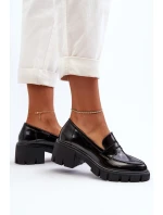 Dámské mokasíny na masivním podpatku Big Star NN274055 Černé