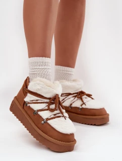 Nízké sněhule na platformě s kožešinou D.Franklin DFSH370011 Camel