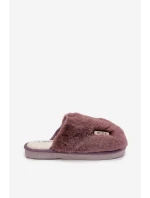 Kožešinové dámské pantofle tmavě fialové Belinna