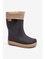 Dětské Holínky S Podšívkou Snow Wave Gokids 981 Černo-Beige