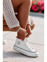 Zateplené Dámské Tenisky Na Platformě Eko Kůže Big Star OO274061 Bílé