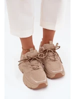 Dámské sportovní tenisky s dvojitým šněrováním béžové Annelie Dámské sportovní tenisky s dvojitým šněrováním béžové Annelie