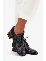 Kožené lakované dámské lodičky na podpatku s krystaly Artiker 57C0072 šedé Kožené lakované dámské lodičky na podpatku s krystaly Artiker 57C0072 šedé