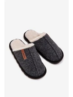 Pánské pantofle s teplým kožíškem Černé Darielle