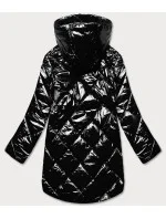 Lesklá černá prošívaná dámská bunda (LD7259BIG) Lesklá černá prošívaná dámská bunda (LD7259BIG)