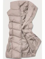 Tmavě béžová péřová dámská vesta (5M719-62) Tmavě béžová péřová dámská vesta (5M719-62)